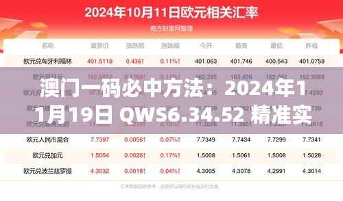 澳门一码必中方法:2024年11月19日 QWS6.34.52 精准实施指南