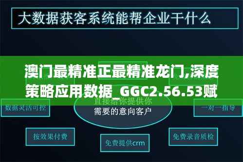 澳门最精准正最精准龙门,深度策略应用数据_GGC2.56.53赋能版