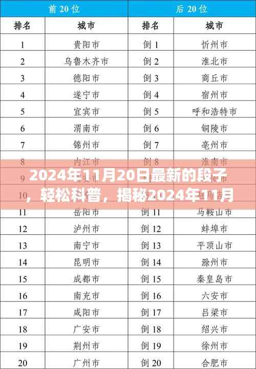 2024年11月20日最新的段子,轻松科普,揭秘2024年11月20日网络新梗背后的故事