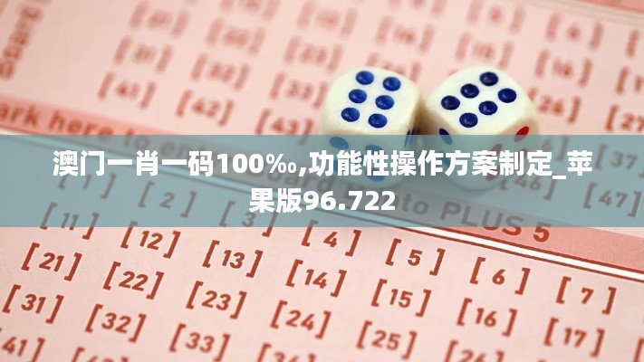 澳门一肖一码100‰,功能性操作方案制定_苹果版96.722