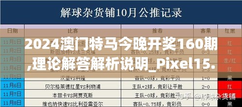 2024澳门特马今晚开奖160期,理论解答解析说明_Pixel15.158