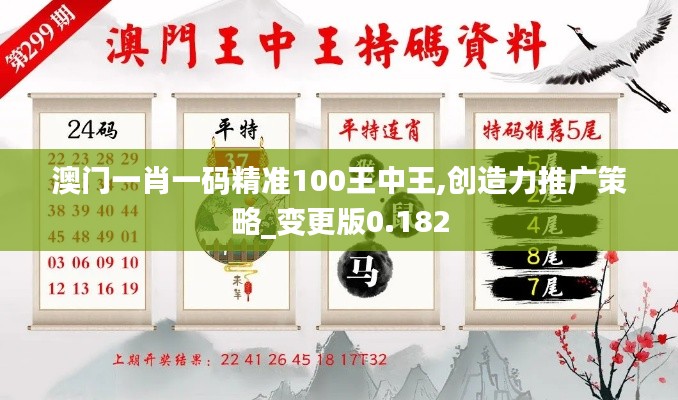 澳门一肖一码精准100王中王,创造力推广策略_变更版0.182