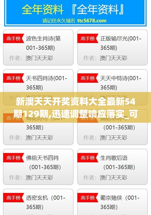 新澳天天开奖资料大全最新54期129期,迅速调整响应落实_可靠版13.593