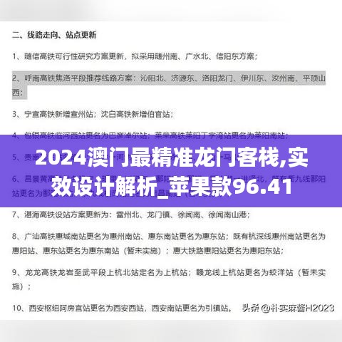 2024澳门最精准龙门客栈,实效设计解析_苹果款96.41