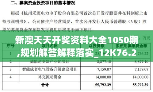 新澳天天开奖资料大全1050期,规划解答解释落实_12K76.2