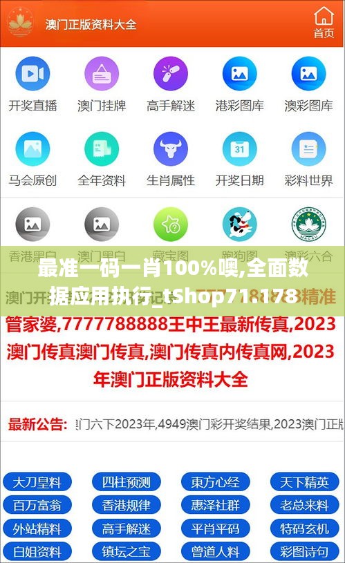最准一码一肖100%噢,全面数据应用执行_tShop71.178