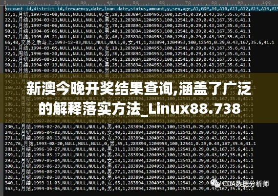 新澳今晚开奖结果查询,涵盖了广泛的解释落实方法_Linux88.738