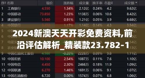 2024新澳天天开彩免费资料,前沿评估解析_精装款23.782-1