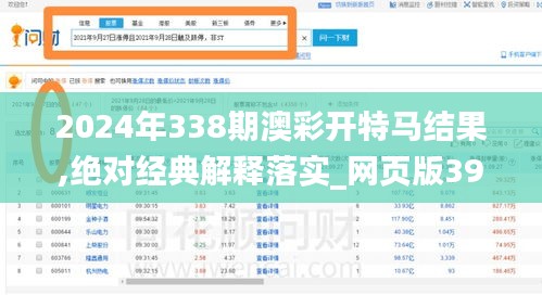 2024年338期澳彩开特马结果,绝对经典解释落实_网页版39.839-5