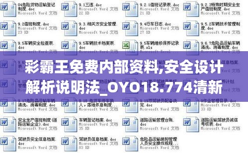 彩霸王免费内部资料,安全设计解析说明法_OYO18.774清新版