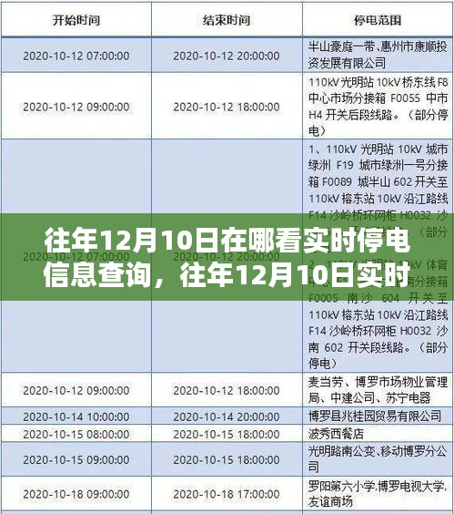 往年12月10日实时停电信息查询指南，平台深度评测与介绍