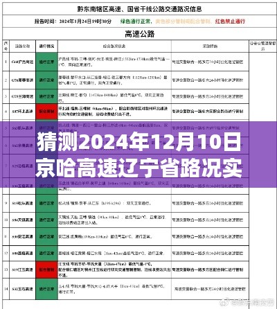 京哈高速辽宁省路况实时查询系统深度解析与应用体验，预测与评测报告（2024年）