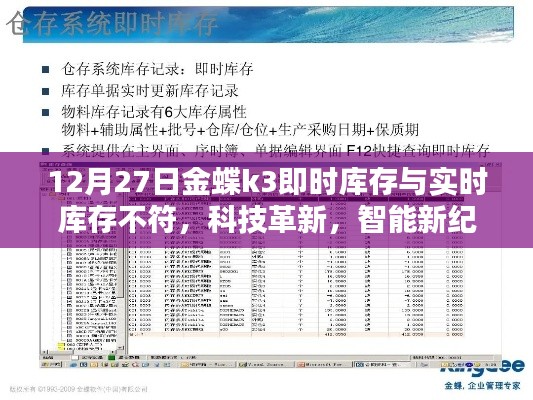 科技革新重塑库存管理体验，金蝶K3升级实现即时库存与实时库存无缝对接新纪元体验