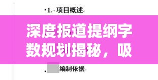 深度报道提纲字数规划揭秘，吸引眼球的标题创作之道