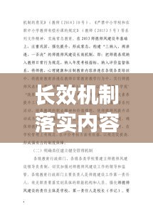 长效机制落实内容：长效机制措施 