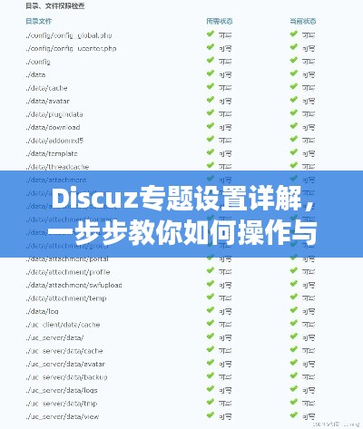 Discuz专题设置详解，一步步教你如何操作与设置专题指南